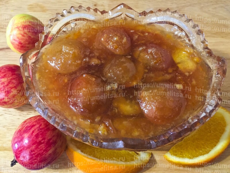 Янтарное ароматное варенье из кисло-сладких яблок и апельсина