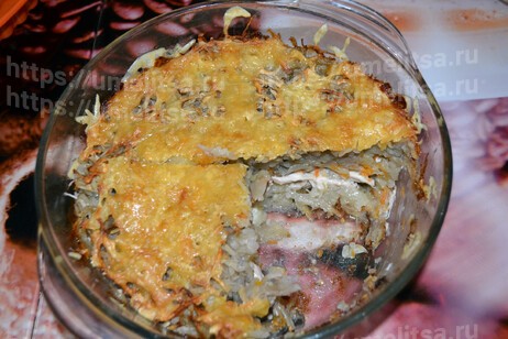 Картофельная запеканка с курицей и грибами