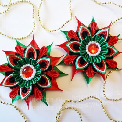 Красивые заколки арбузики канзаши