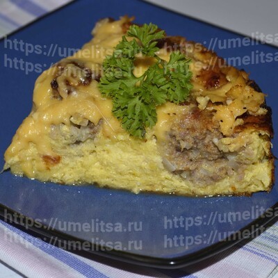 Мясные тефтели в нежной кабачковой запеканке