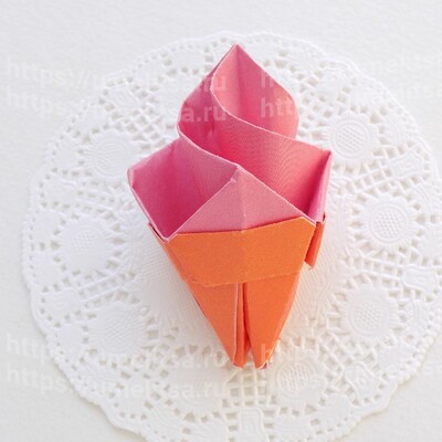 Как сделать мороженое из бумаги в технике оригами