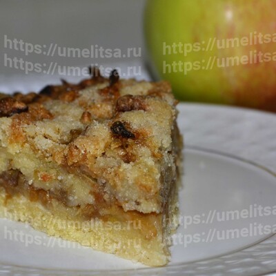 Насыпной яблочный пирог