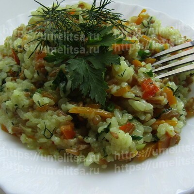 Овощной плов с полбой