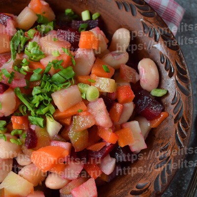 Винегрет с белой фасолью