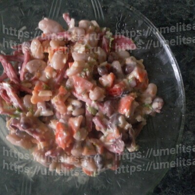 Салат «Обжора» с фасолью