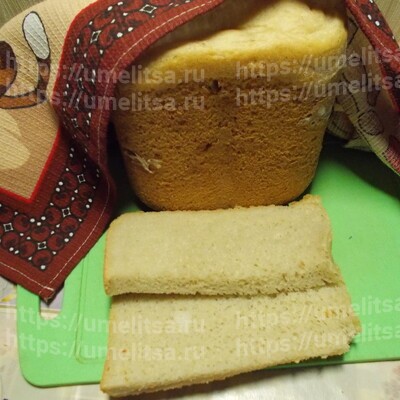 Хлеб с кусочками сала в хлебопечке