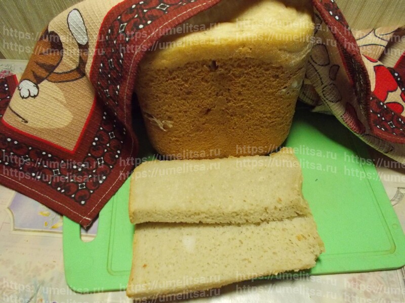 Хлеб с кусочками сала в хлебопечке