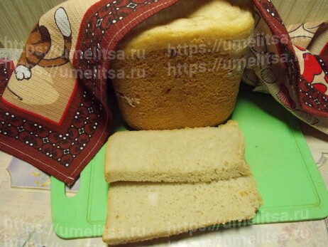 Хлеб с кусочками сала в хлебопечке