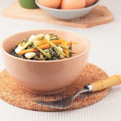 Капуста морская с корнишонами и морковью