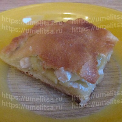 Пирог с картошкой, луком и курицей.