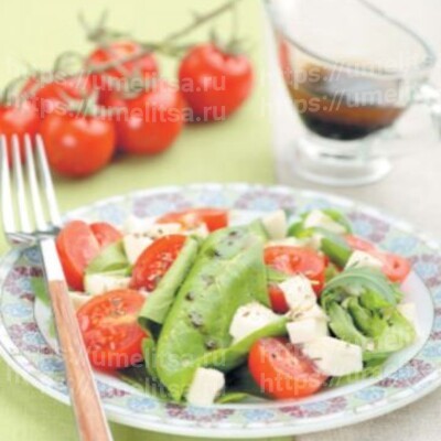 Салат зеленый с моцареллой по-итальянски