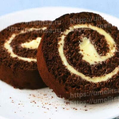 Швейцарский рулет с шоколадом и масляным кремом
