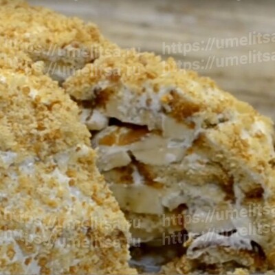 Торт из пряников с бананами