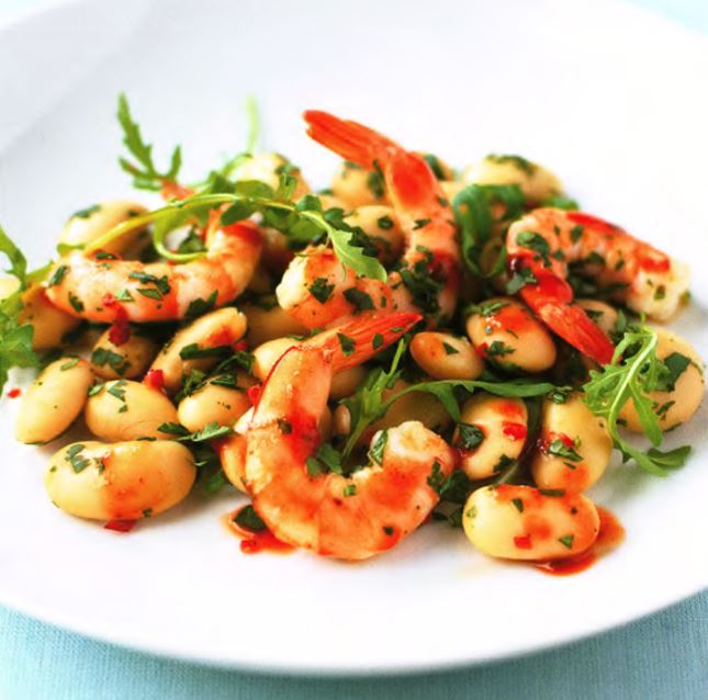 Креветки со жгучим перцем и кориандром