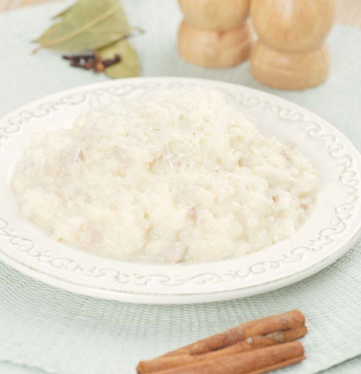 Ризотто со свининой в молочном соусе