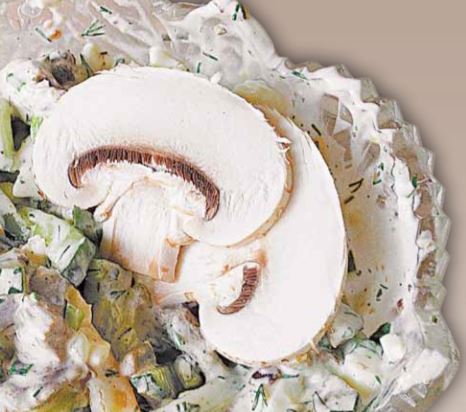 Салат с говядиной и грибами