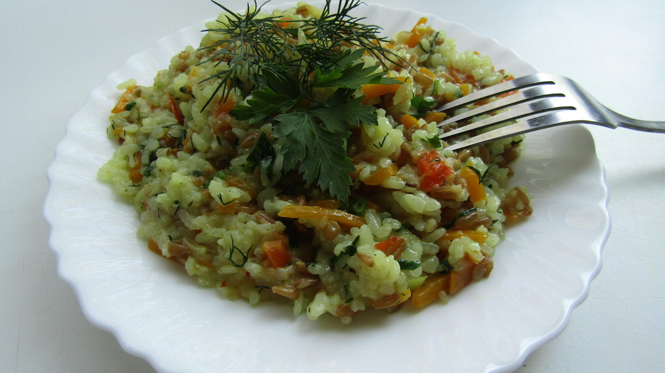 Овощной плов с полбой