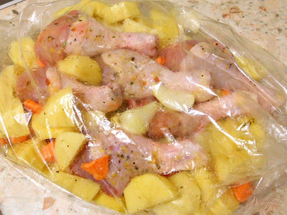 курица в рукаве в духовке с картошкой рецепт пошагово