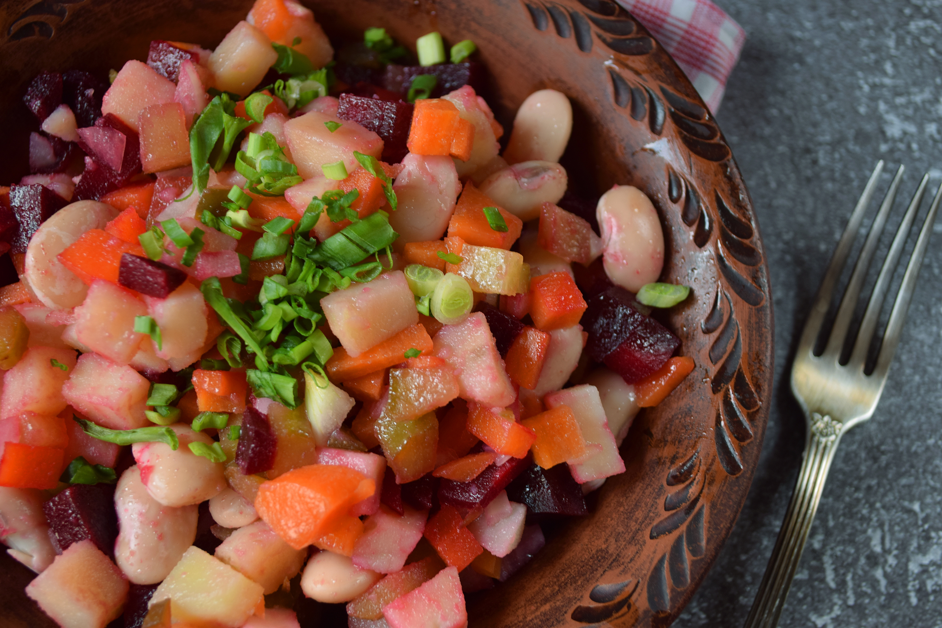 Винегрет с белой фасолью